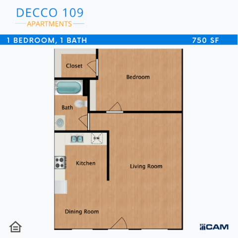 One Bedroom Apartment Floor Plan